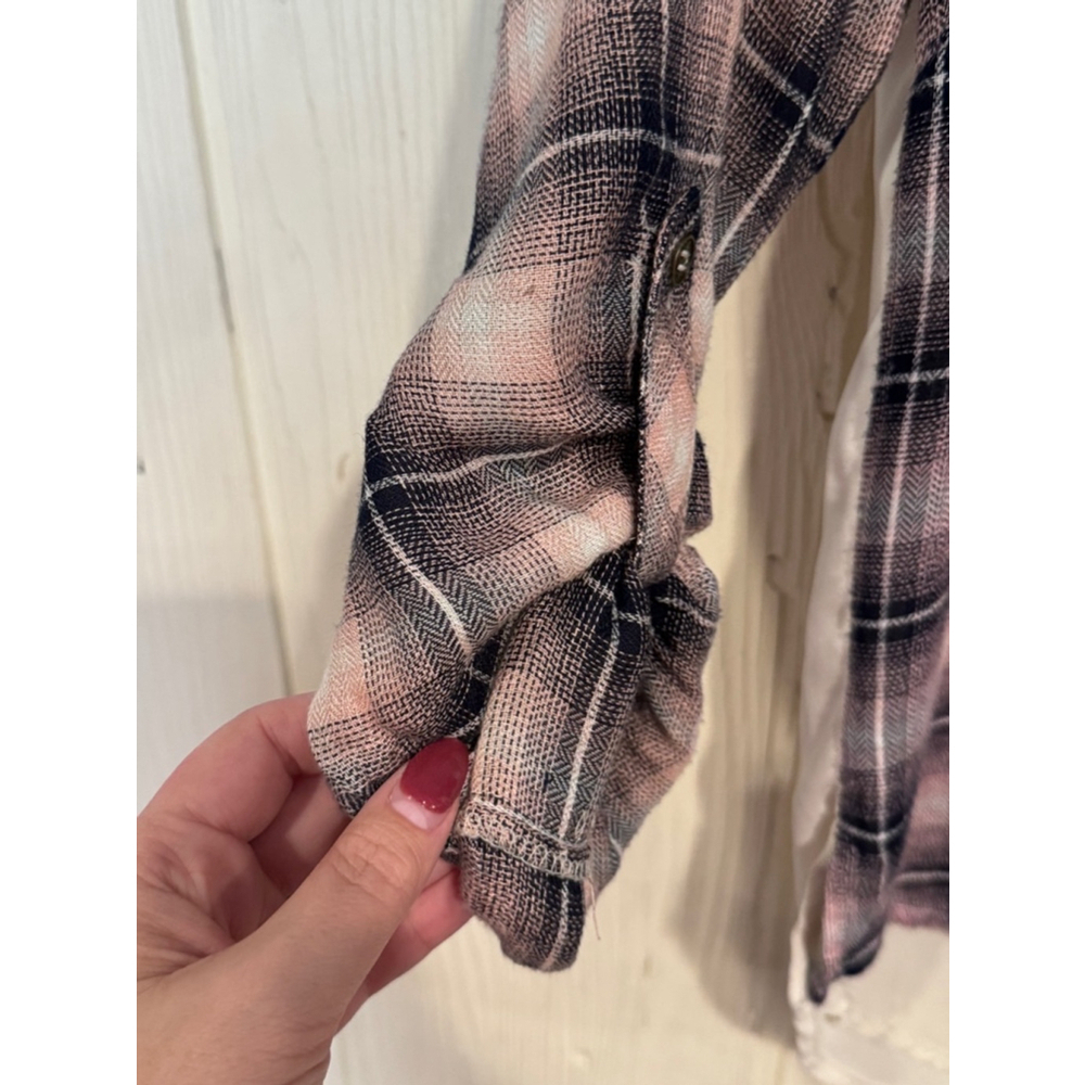 Jolt Plaid Button Down Shirt Pink Black Lace Small - Picture 4 of 12